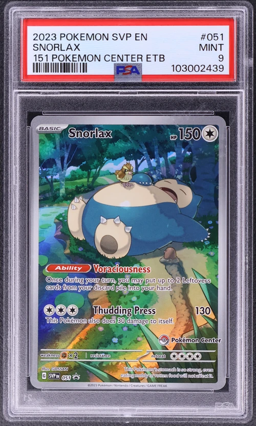 2023 Pokemon Svp En-Sv Black Star Promo #051 Snorlax 151 Pokemon Center Elite Trainer Box