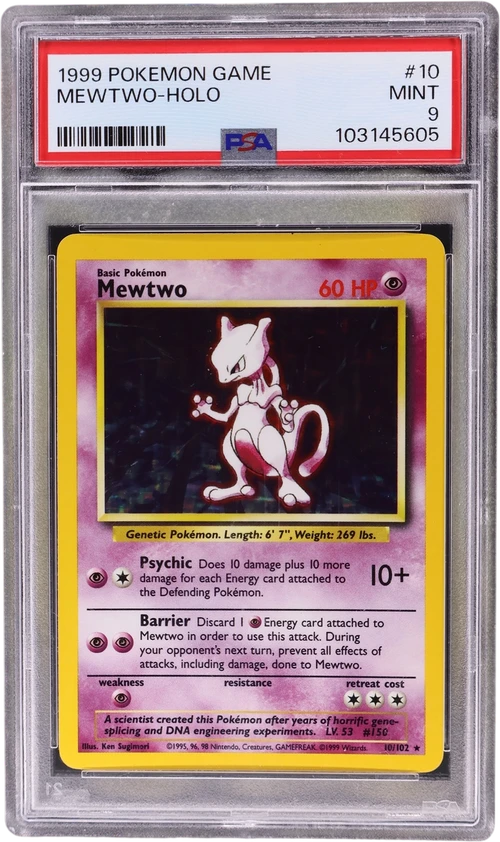 1999 Pokemon Game #10 Mewtwo-Holo