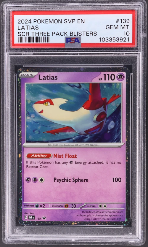 2024 Pokemon Svp En-Sv Black Star Promo #139 Latias Stellar Crown Three Pack Blister
