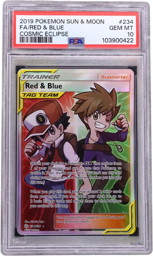 2019 Pokemon Sun & Moon Cosmic Eclipse #234 Full Art / Red & Blue
