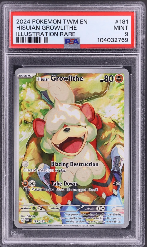2024 Pokemon Twm En-Twilight Masquerade #181 Hisuian Growlithe Illustration Rare