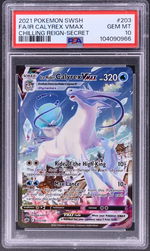 2021 Pokemon Sword & Shield Chilling Reign #203 Full Art / Ice Rider Calyrex Vmax Secret