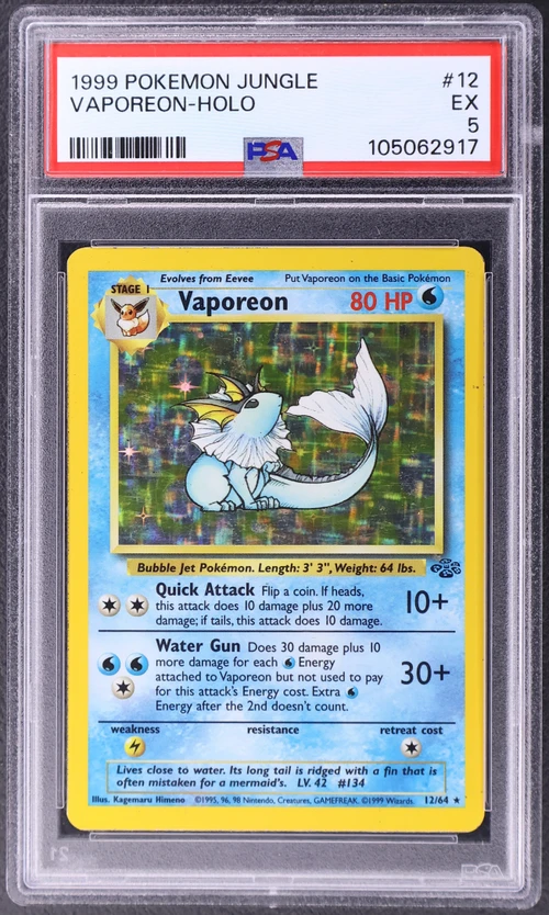 1999 Pokemon Jungle #12 Vaporeon-Holo