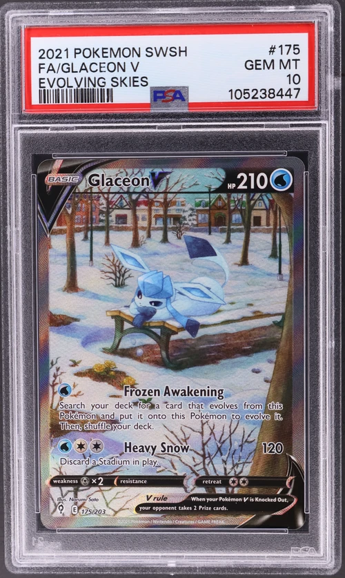 2021 Pokemon Sword & Shield Evolving Skies #175 Full Art / Glaceon V