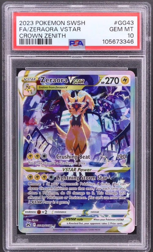 2023 Pokemon Sword and Shield Crown Zenith #GG43 Full Art / Zeraora Vstar