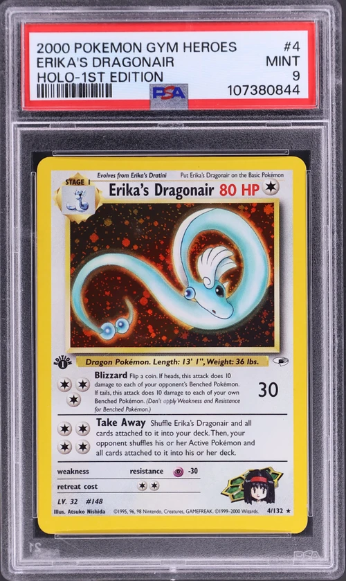 2000 Pokemon Gym Heroes #4 Erika's Dragonair Holo-1st Edition