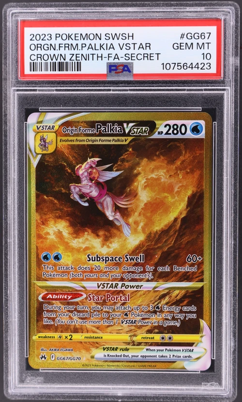 2023 Pokemon Sword and Shield Crown Zenith #GG67 Full Art / Origin Forme Palkia Vstar Secret