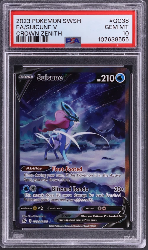 2023 Pokemon Sword and Shield Crown Zenith #GG38 Full Art / Suicune V