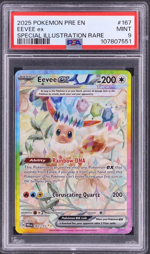 2025 Pokemon Pre En-Prismatic Evolutions #167 Eevee Ex Special Illustration Rare