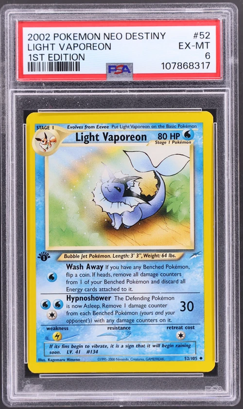 2002 Pokemon Neo Destiny #52 Light Vaporeon 1st Edition