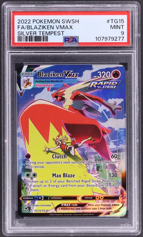 2022 Pokemon Sword & Shield Silver Tempest #TG15 Full Art / Blaziken Vmax