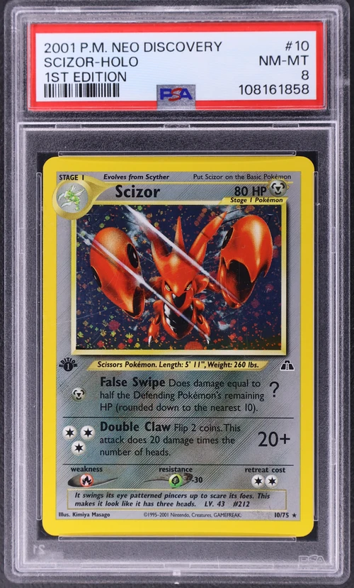 2001 Pokemon Neo Discovery #10 Scizor-Holo 1st Edition