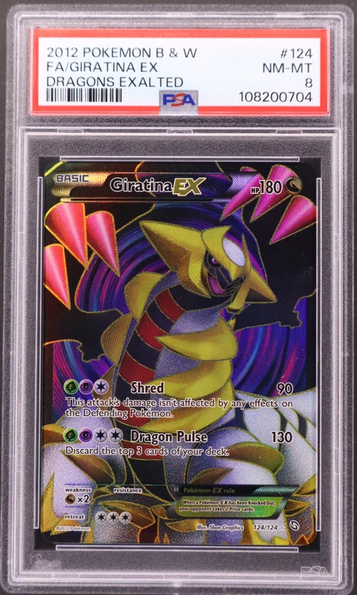 2012 Pokemon Black & White Dragons Exalted #124 Full Art / Giratina Ex (PSA 8)