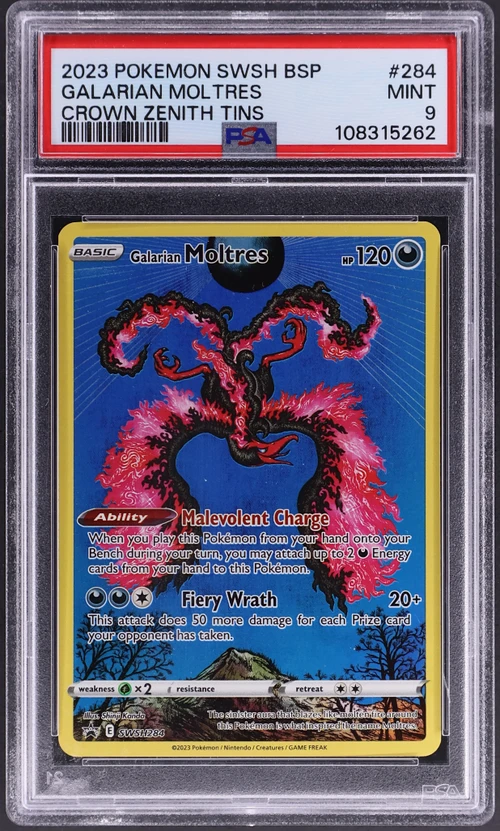 2023 Pokemon Swsh Black Star Promo #284 Galarian Moltres Crown Zenith Tin