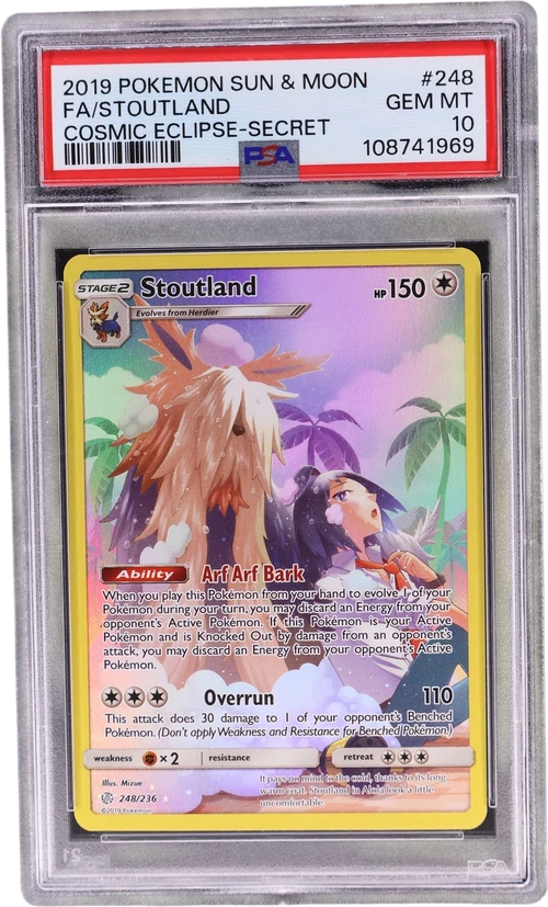 2019 Pokemon Sun & Moon Cosmic Eclipse #248 Full Art / Stoutland Secret