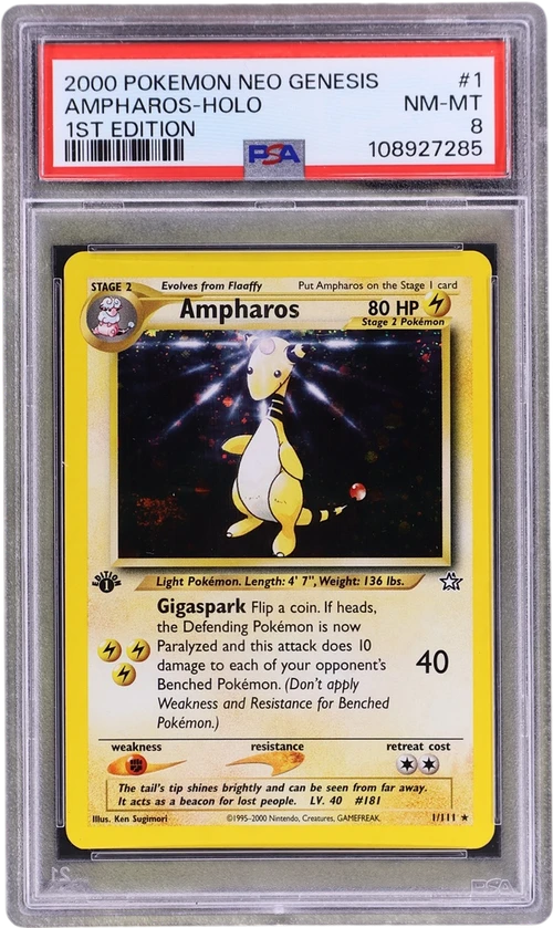 2000 Pokemon Neo Genesis 1st Edition #1 Ampharos-Holo