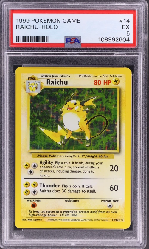 1999 Pokemon Game #14 Raichu-Holo