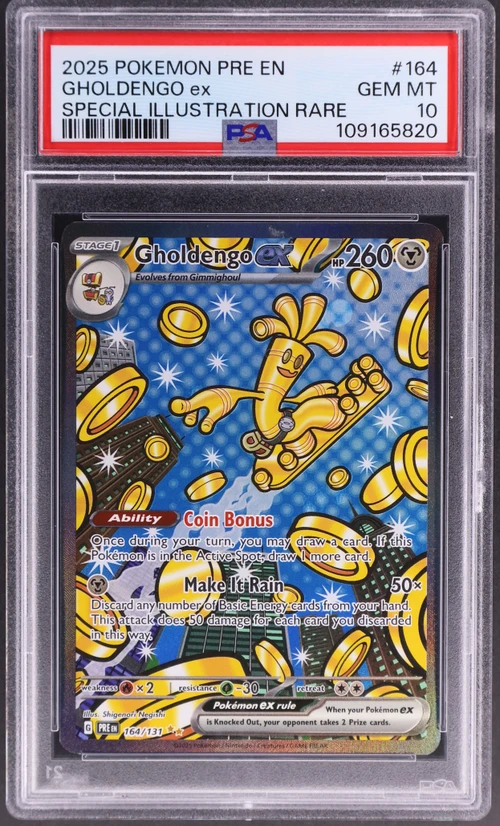 2025 Pokemon Pre En-Prismatic Evolutions #164 Gholdengo Ex Special Illustration Rare