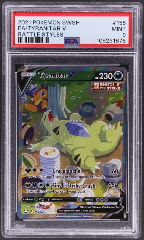 2021 Pokemon Sword & Shield Battle Styles #155 Full Art / Tyranitar V
