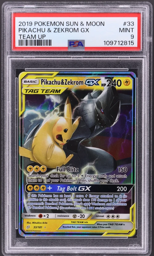 2019 Pokemon Sun & Moon Team Up #33 Pikachu & Zekrom Gx