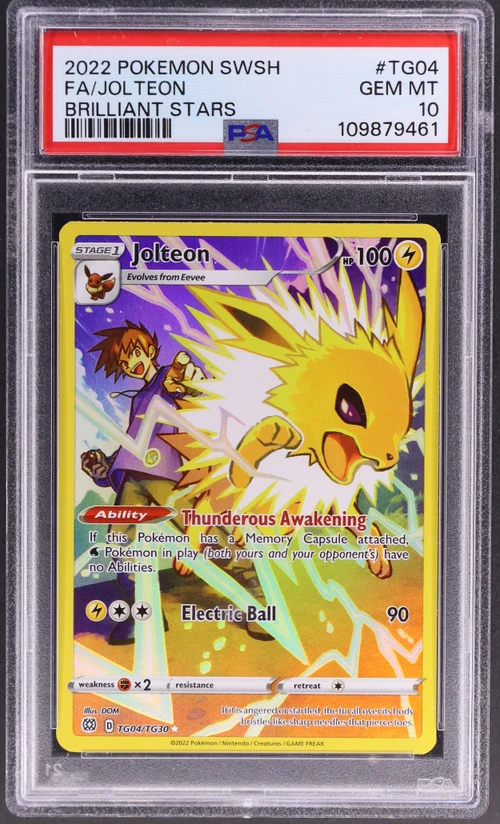 2022 Pokemon Sword & Shield Brilliant Stars #TG04 Full Art / Jolteon (PSA 10)