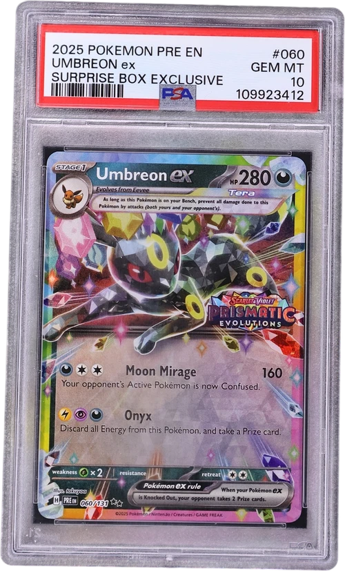 2025 Pokemon Pre En-Prismatic Evolutions #060 Umbreon Ex Surprise Box Exclusive