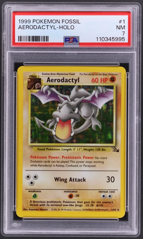 1999 Pokemon Fossil #1 Aerodactyl-Holo