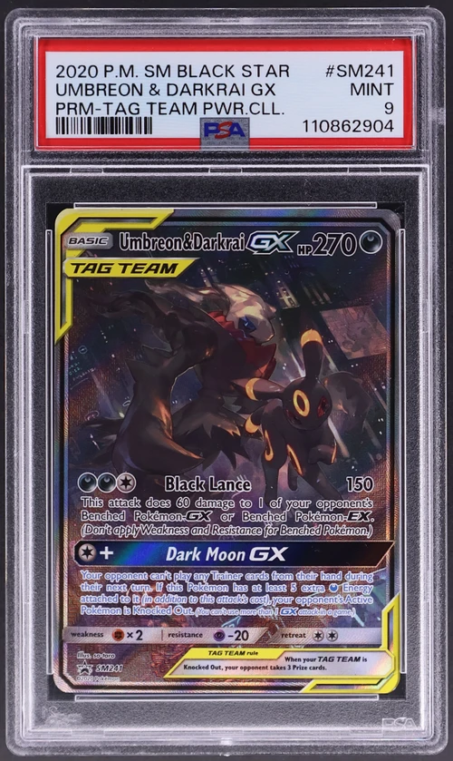 2020 Pokemon Sm Black Star Promo #SM241 Umbreon & Darkrai Gx Tag Team Powers Collection