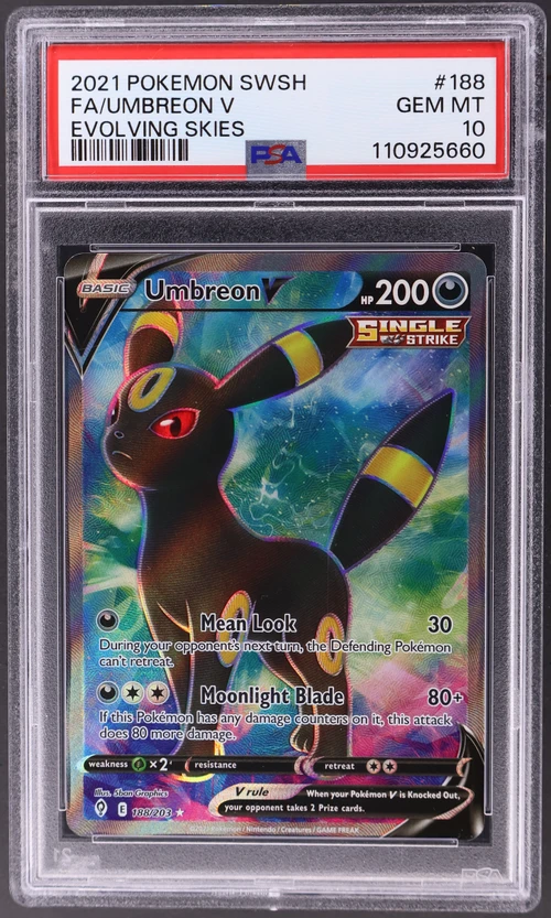 2021 Pokemon Sword & Shield Evolving Skies #188 Full Art / Umbreon V