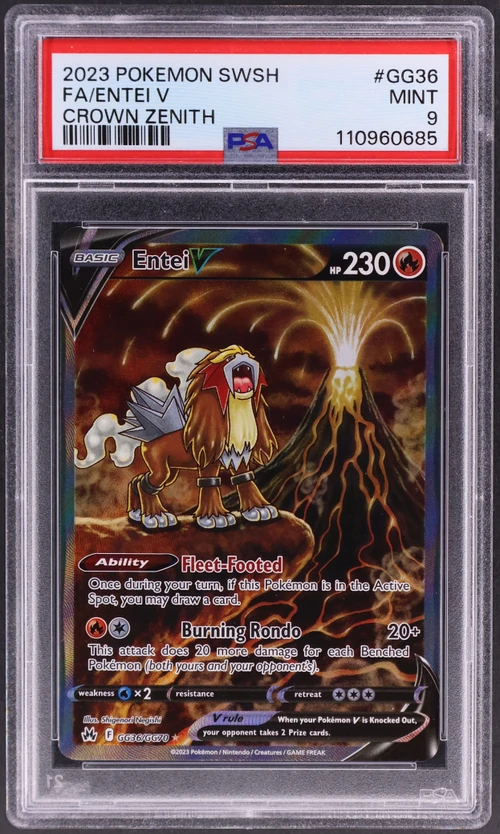 2023 Pokemon Sword and Shield Crown Zenith #GG36 Full Art / Entei V