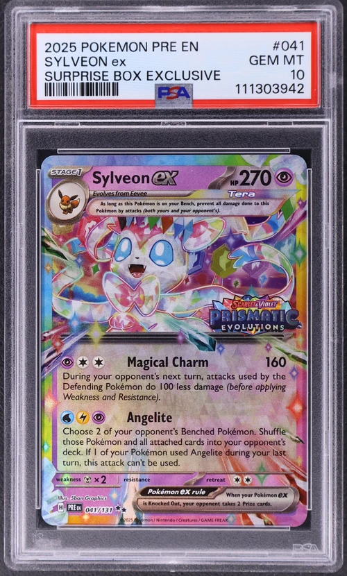 2025 Pokemon Pre En-Prismatic Evolutions #041 Sylveon Ex Surprise Box Exclusive