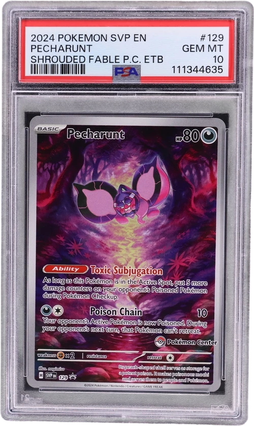2024 Pokemon Svp En-Sv Black Star Promo #129 Pecharunt Shrouded Fable Pokemon Center Elite Trainer Box