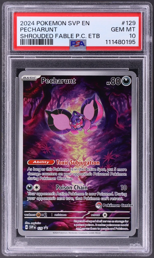 2024 Pokemon Svp En-Sv Black Star Promo #129 Pecharunt Shrouded Fable Pokemon Center Elite Trainer Box