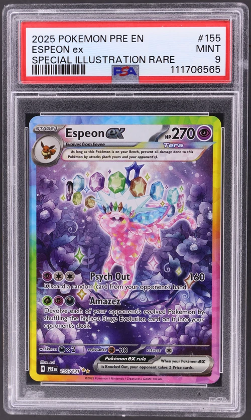2025 Pokemon Pre En-Prismatic Evolutions #155 Espeon Ex Special Illustration Rare