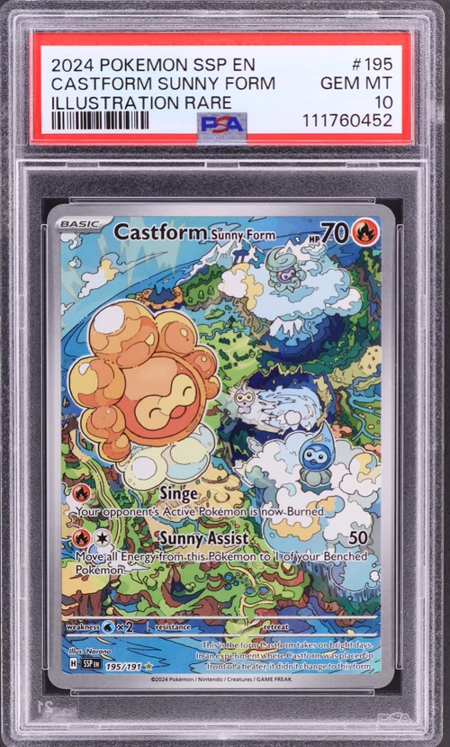 2024 Pokemon Ssp En-Surging Sparks #195 Castform Sunny Form Illustration Rare