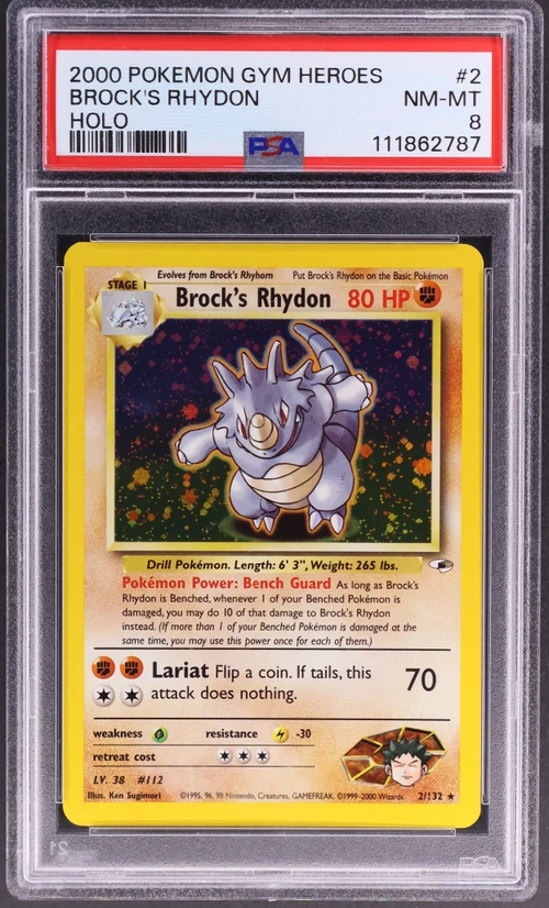 2000 Pokemon Gym Heroes #2 Brock's Rhydon Holo