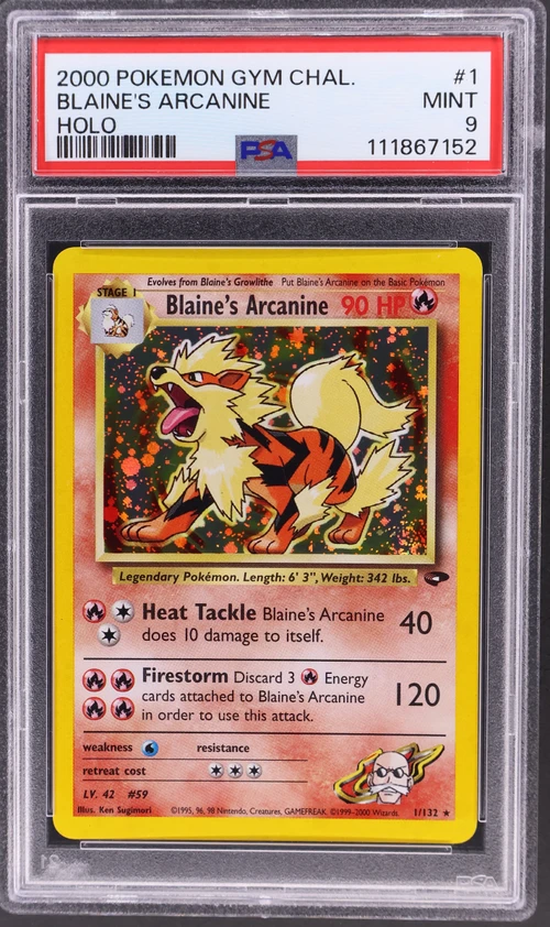 2000 Pokemon Gym Challenge #1 Blaine's Arcanine Holo