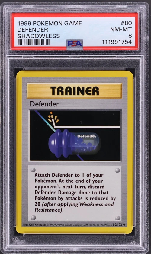 1999 Pokemon Game #80 Defender Shadowless