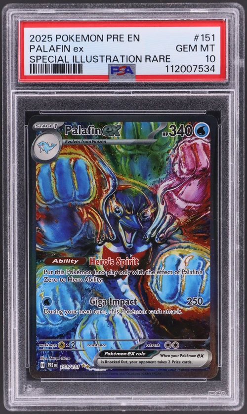 2025 Pokemon Pre En-Prismatic Evolutions #151 Palafin Ex Special Illustration Rare
