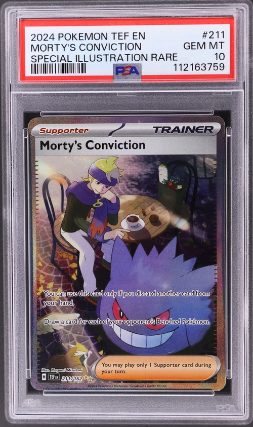 2024 Pokemon Tef En-Temporal Forces #211 Morty's Conviction Special Illustration Rare