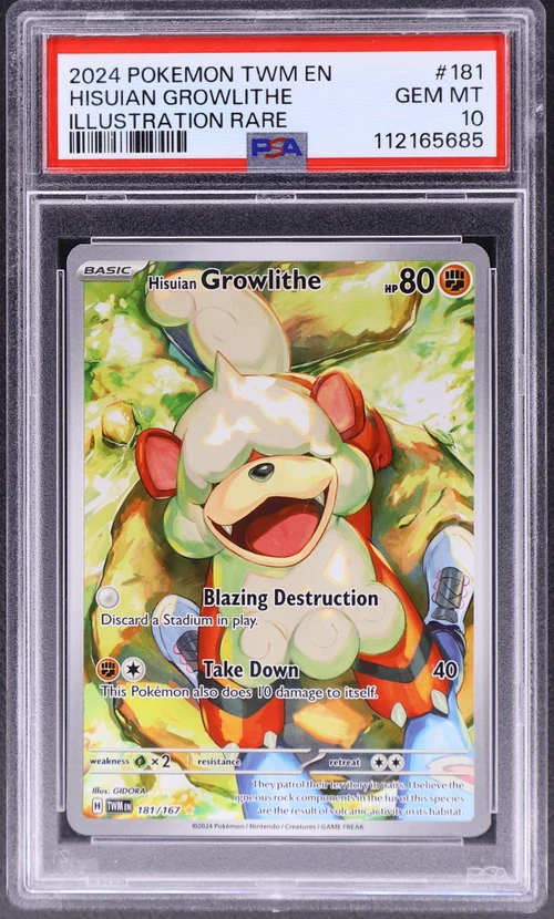 2024 Pokemon Twm En-Twilight Masquerade #181 Hisuian Growlithe Illustration Rare