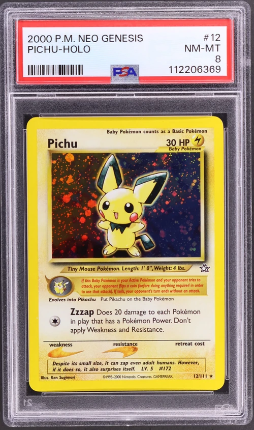 2000 Pokemon Neo Genesis #12 Pichu-Holo