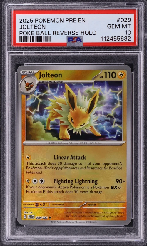 2025 Pokemon Pre En-Prismatic Evolutions #029 Jolteon Poke Ball Reverse Holo