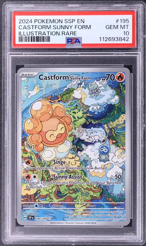 2024 Pokemon Ssp En-Surging Sparks #195 Castform Sunny Form Illustration Rare