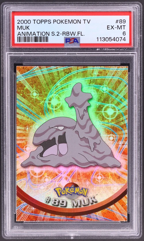 2000 Topps Pokemon Tv Animation Series 2 #89 Muk Rainbow Foil