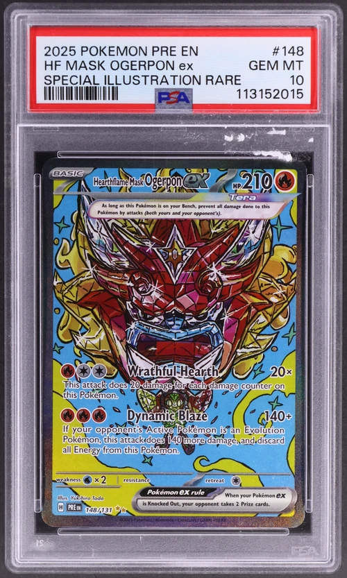 2025 Pokemon Pre En-Prismatic Evolutions #148 Hearthflame Mask Ogerpon Ex Special Illustration Rare