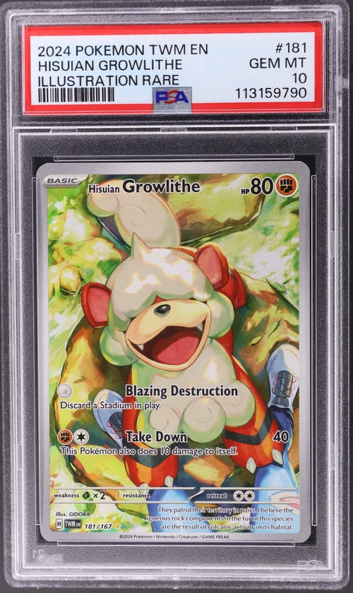 2024 Pokemon Twm En-Twilight Masquerade #181 Hisuian Growlithe Illustration Rare