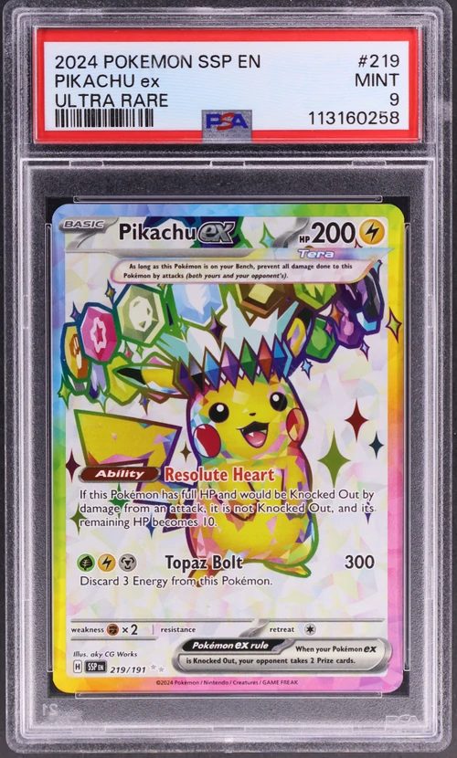2024 Pokemon Ssp En-Surging Sparks #219 Pikachu Ex Ultra Rare