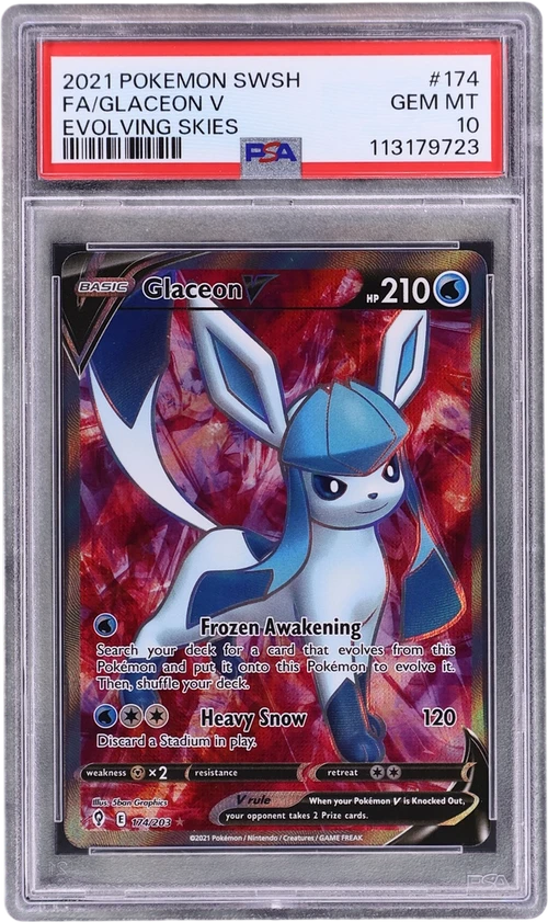 2021 Pokemon Sword & Shield Evolving Skies #174 Full Art / Glaceon V