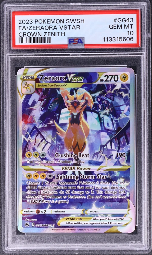 2023 Pokemon Sword and Shield Crown Zenith #GG43 Full Art / Zeraora Vstar
